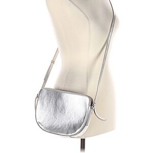 Banana Republic Silver Leather Crossbody Bag Women One Size Metallic Y2K Trendy